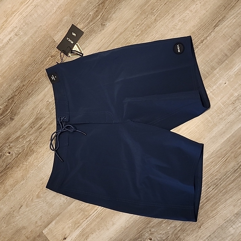 RVCA Dobby stretch 19 inch board shorts navy blue size 32